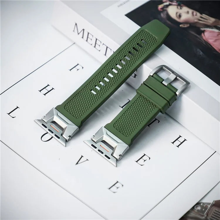 For Apple Watch Ultra 2 Ultra 49mm / 9 8 7 45mm / 6 5 4 SE SE (2023) SE (2022) SE 44mm / 3 2 1 42mm Rubber Band Strap