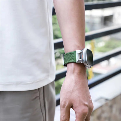 For Apple Watch Ultra 2 Ultra 49mm / 9 8 7 45mm / 6 5 4 SE SE (2023) SE (2022) SE 44mm / 3 2 1 42mm Rubber Band Strap