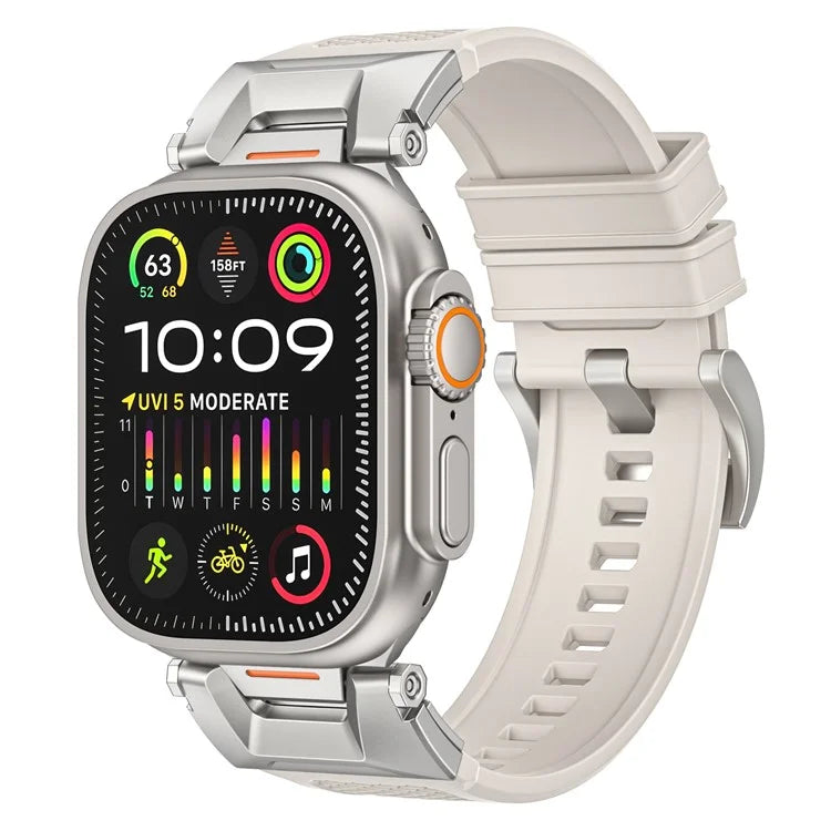 For Apple Watch Ultra 2 Ultra 49mm / 9 8 7 45mm / 6 5 4 SE SE (2023) SE (2022) SE 44mm / 3 2 1 42mm Rubber Band Strap