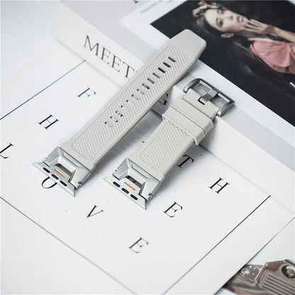 For Apple Watch Ultra 2 Ultra 49mm / 9 8 7 45mm / 6 5 4 SE SE (2023) SE (2022) SE 44mm / 3 2 1 42mm Rubber Band Strap