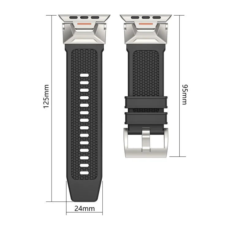 For Apple Watch Ultra 2 Ultra 49mm / 9 8 7 45mm / 6 5 4 SE SE (2023) SE (2022) SE 44mm / 3 2 1 42mm Rubber Band Strap