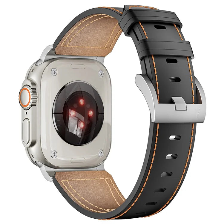 For Apple Watch Ultra 2 Ultra 49mm / 9 8 7 45mm / 6 5 4 SE SE (2023) SE (2022) SE 44mm / 3 2 1 42mm Genuine Cow Leather Band