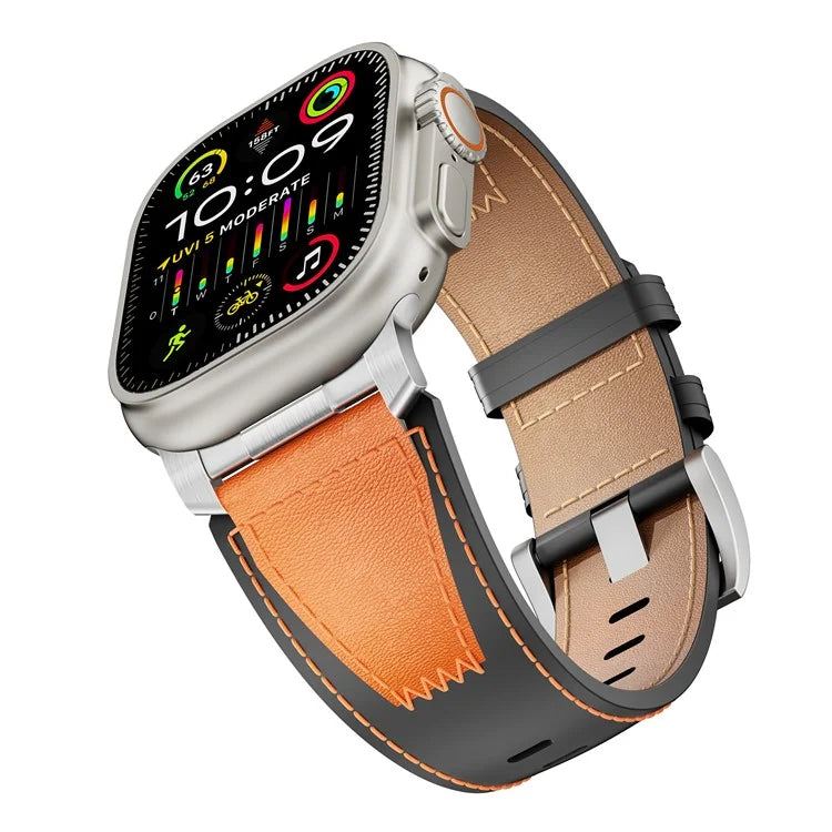 For Apple Watch Ultra 2 Ultra 49mm / 9 8 7 45mm / 6 5 4 SE SE (2023) SE (2022) SE 44mm / 3 2 1 42mm Genuine Cow Leather Band