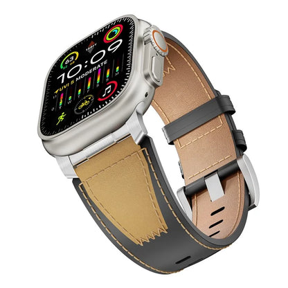 For Apple Watch Ultra 2 Ultra 49mm / 9 8 7 45mm / 6 5 4 SE SE (2023) SE (2022) SE 44mm / 3 2 1 42mm Genuine Cow Leather Band