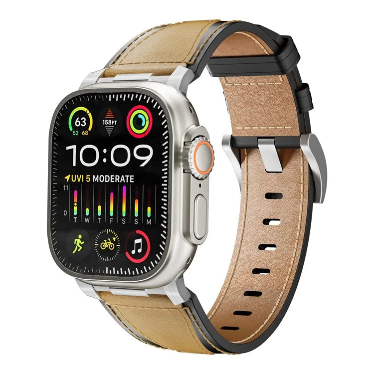 For Apple Watch Ultra 2 Ultra 49mm / 9 8 7 45mm / 6 5 4 SE SE (2023) SE (2022) SE 44mm / 3 2 1 42mm Genuine Cow Leather Band