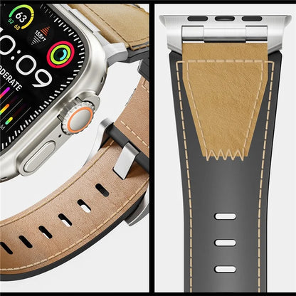 For Apple Watch Ultra 2 Ultra 49mm / 9 8 7 45mm / 6 5 4 SE SE (2023) SE (2022) SE 44mm / 3 2 1 42mm Genuine Cow Leather Band