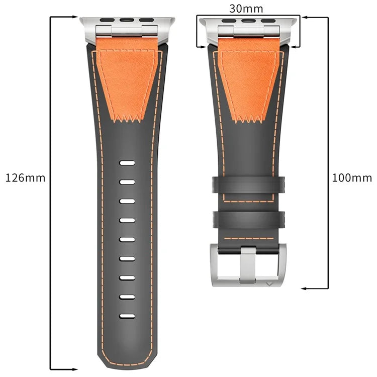 For Apple Watch Ultra 2 Ultra 49mm / 9 8 7 45mm / 6 5 4 SE SE (2023) SE (2022) SE 44mm / 3 2 1 42mm Genuine Cow Leather Band