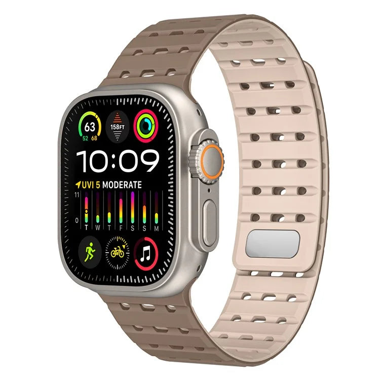 For Apple Watch Ultra 2 Ultra 49mm / Series 9 8 7 45mm / 6 5 4 SE (2023) SE (2022) SE 44mm / 3 2 1 42mm Magnetic Silicone Watch Band