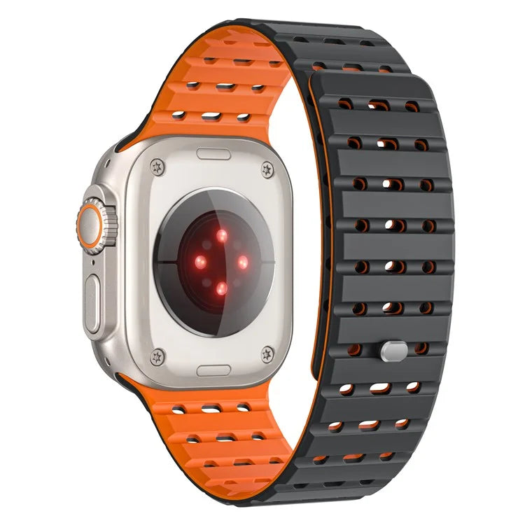 For Apple Watch Ultra 2 Ultra 49mm / Series 9 8 7 45mm / 6 5 4 SE (2023) SE (2022) SE 44mm / 3 2 1 42mm Magnetic Silicone Watch Band