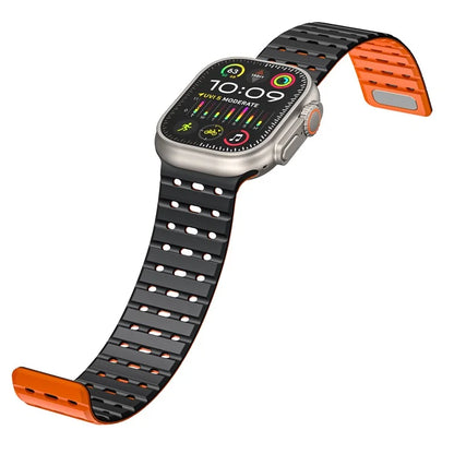 For Apple Watch Ultra 2 Ultra 49mm / Series 9 8 7 45mm / 6 5 4 SE (2023) SE (2022) SE 44mm / 3 2 1 42mm Magnetic Silicone Watch Band