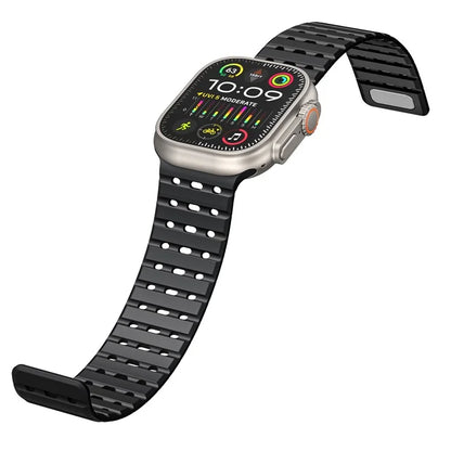 For Apple Watch Ultra 2 Ultra 49mm / Series 9 8 7 45mm / 6 5 4 SE (2023) SE (2022) SE 44mm / 3 2 1 42mm Magnetic Silicone Watch Band