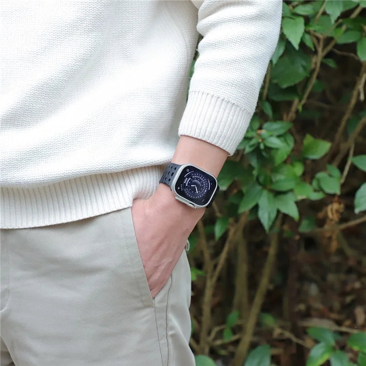 For Apple Watch Ultra 2 Ultra 49mm / Series 9 8 7 45mm / 6 5 4 SE (2023) SE (2022) SE 44mm / 3 2 1 42mm Magnetic Silicone Watch Band