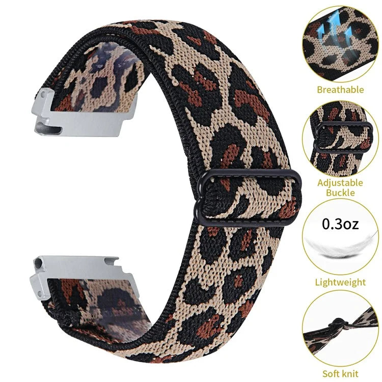 For Garmin Vivomove 3 / GarminMove 3 20mm Elastic Jacquard Fabric Watch Strap Replacement