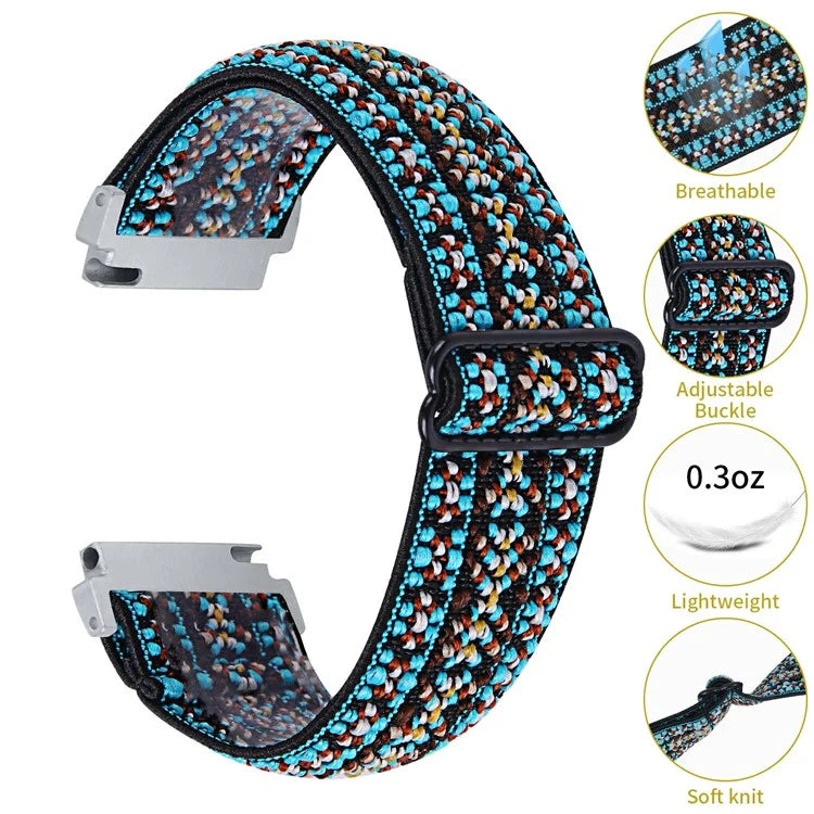 For Garmin Vivomove 3 / GarminMove 3 20mm Elastic Jacquard Fabric Watch Strap Replacement