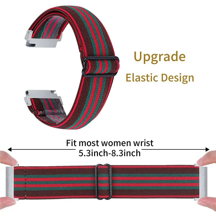 For Garmin Vivomove 3 / GarminMove 3 20mm Elastic Jacquard Fabric Watch Strap Replacement