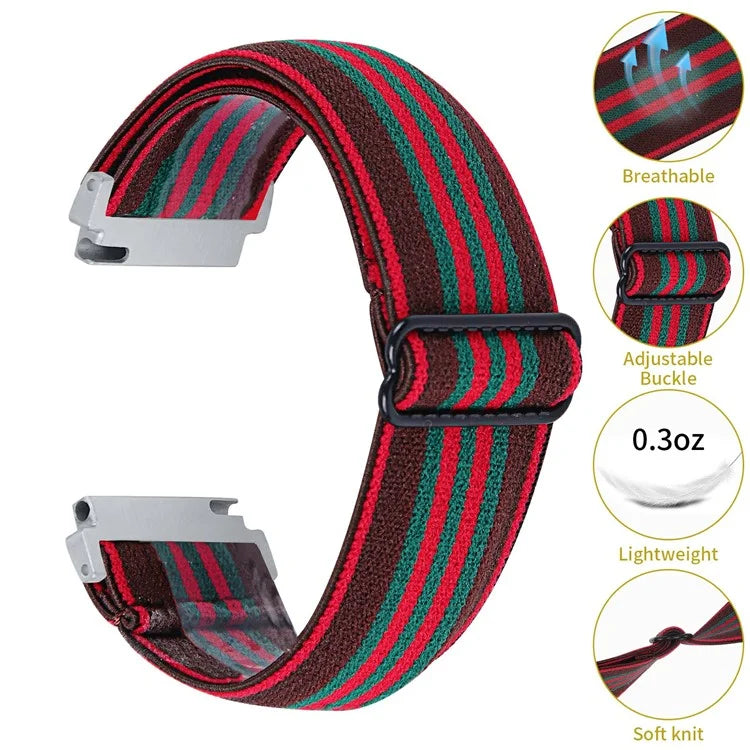 For Garmin Vivomove 3 / GarminMove 3 20mm Elastic Jacquard Fabric Watch Strap Replacement
