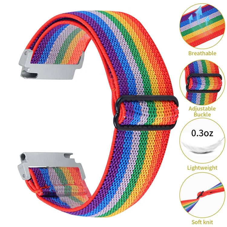 For Garmin Vivomove 3 / GarminMove 3 20mm Elastic Jacquard Fabric Watch Strap Replacement