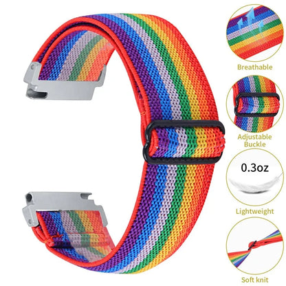 For Garmin Vivomove 3 / GarminMove 3 20mm Elastic Jacquard Fabric Watch Strap Replacement