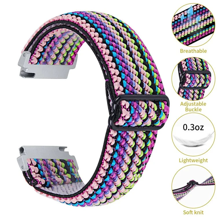 For Garmin Vivomove 3 / GarminMove 3 20mm Elastic Jacquard Fabric Watch Strap Replacement