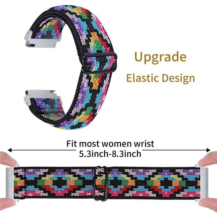 For Garmin Vivomove 3 / GarminMove 3 20mm Elastic Jacquard Fabric Watch Strap Replacement4