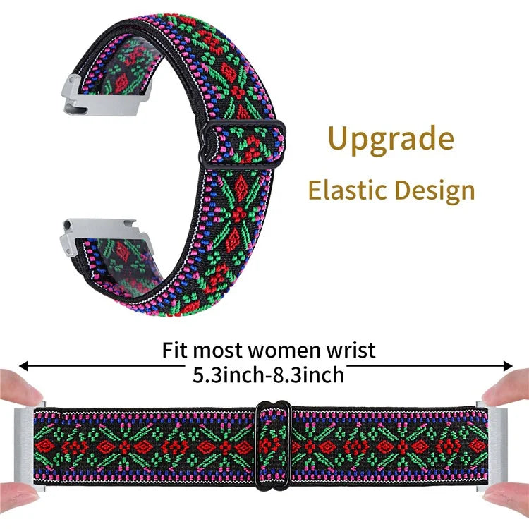 For Garmin Vivomove 3 / GarminMove 3 20mm Elastic Jacquard Fabric Watch Strap Replacement6