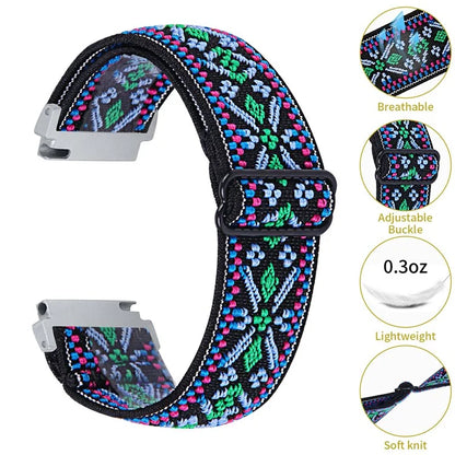 For Garmin Vivomove 3 / GarminMove 3 20mm Elastic Jacquard Fabric Watch Strap Replacement9