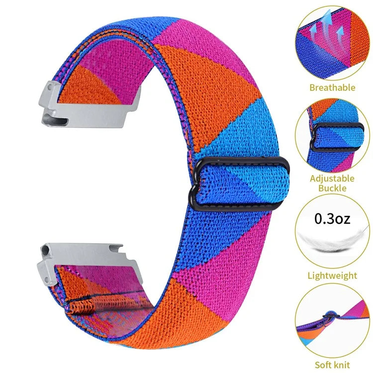 For Garmin Vivomove 3 / GarminMove 3 20mm Elastic Jacquard Fabric Watch Strap Replacement