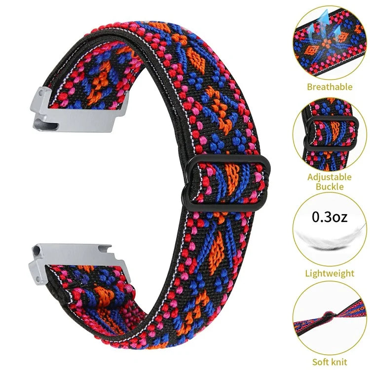 For Garmin Vivomove 3 / GarminMove 3 20mm Elastic Jacquard Fabric Watch Strap Replacement4