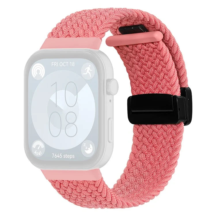 For Huawei Watch Fit 3 Replacement Braided Band Magnetic Buckle Watch Strap
