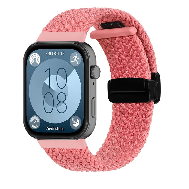 For Huawei Watch Fit 3 Replacement Braided Band Magnetic Buckle Watch Strap