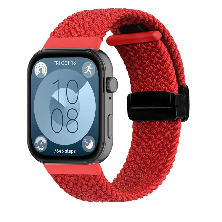 For Huawei Watch Fit 3 Replacement Braided Band Magnetic Buckle Watch Strap