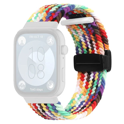 For Huawei Watch Fit 3 Replacement Braided Band Magnetic Buckle Watch Strap