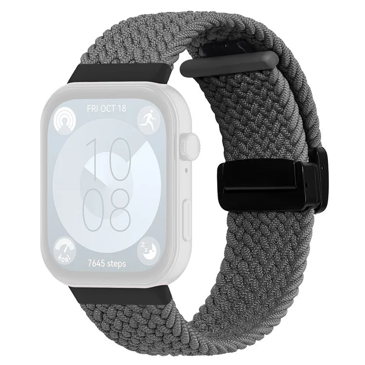 For Huawei Watch Fit 3 Replacement Braided Band Magnetic Buckle Watch Strap