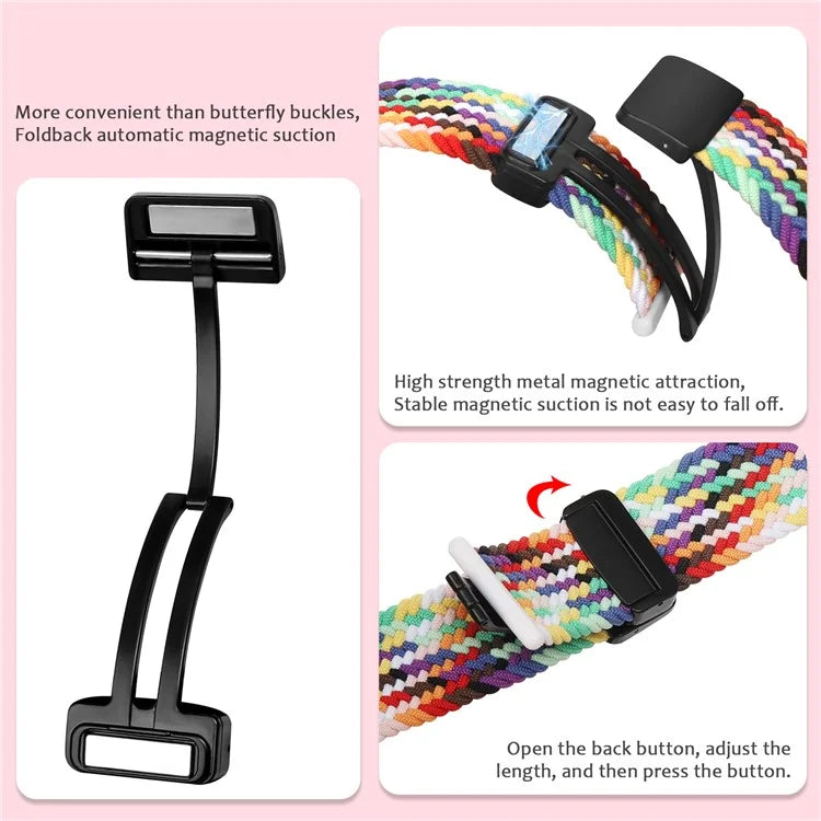 For Huawei Watch Fit 3 Replacement Braided Band Magnetic Buckle Watch Strap