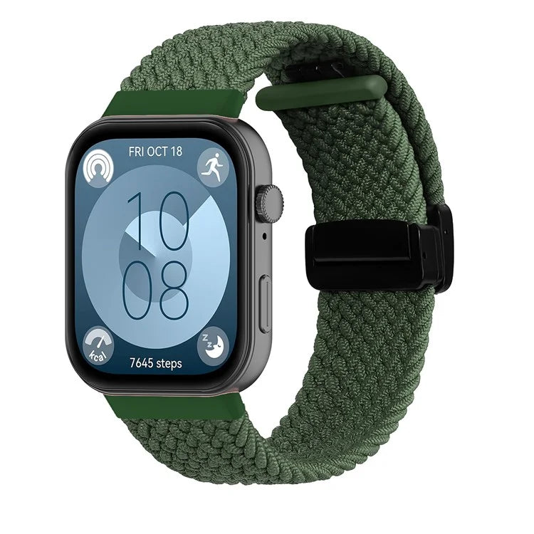 For Huawei Watch Fit 3 Replacement Braided Band Magnetic Buckle Watch Strap