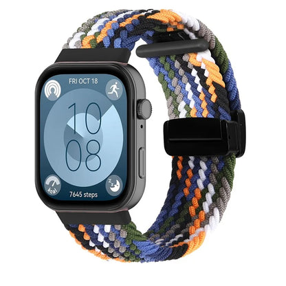 For Huawei Watch Fit 3 Replacement Braided Band Magnetic Buckle Watch Strap