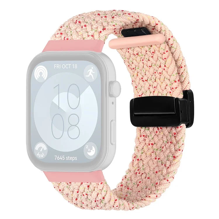 For Huawei Watch Fit 3 Replacement Braided Band Magnetic Buckle Watch Strap