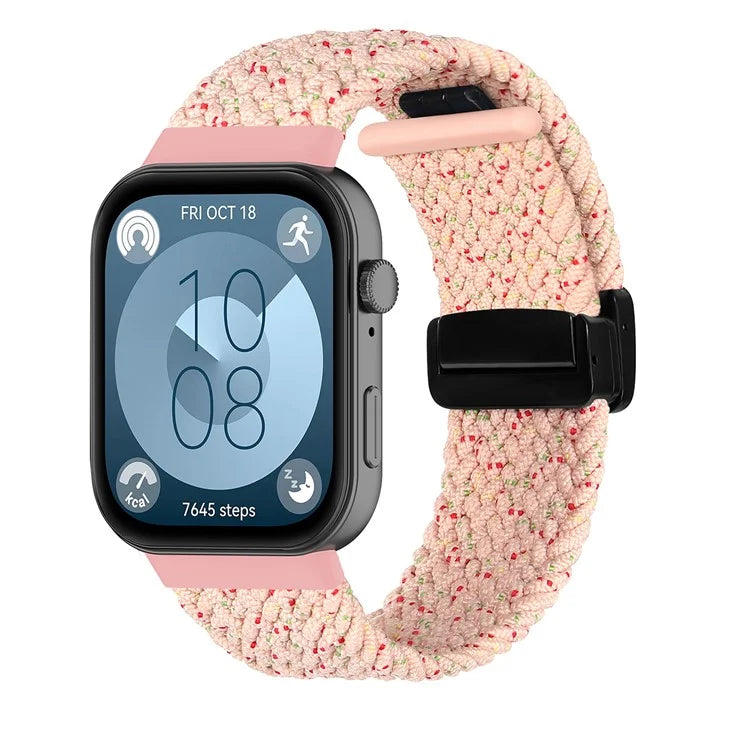 For Huawei Watch Fit 3 Replacement Braided Band Magnetic Buckle Watch Strap
