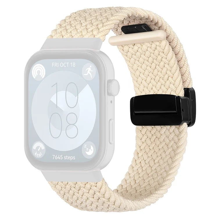 For Huawei Watch Fit 3 Replacement Braided Band Magnetic Buckle Watch Strap