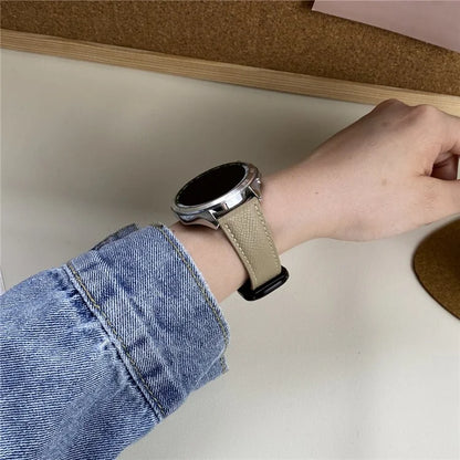 For Huawei / Samsung / Garmin Watch Band 20mm Magnetic Genuine Cow Leather Wrist Strap