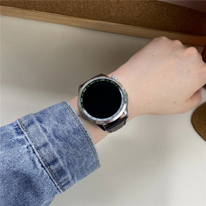 For Huawei / Samsung / Garmin Watch Band 20mm Magnetic Genuine Cow Leather Wrist Strap