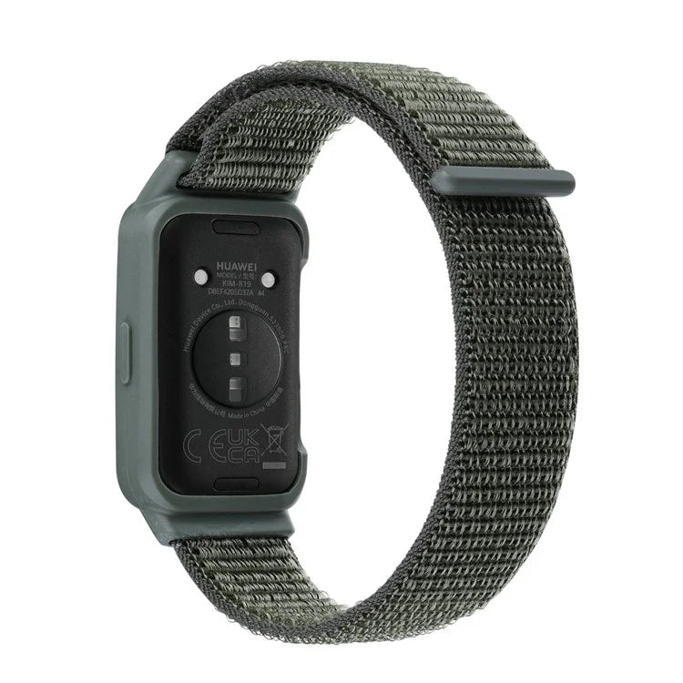 For Huawei Band 8 / 9 Nylon Loop Watch Strap with Integrated TPU Protective Case