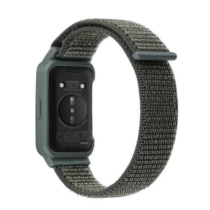 For Huawei Band 8 / 9 Nylon Loop Watch Strap with Integrated TPU Protective Case