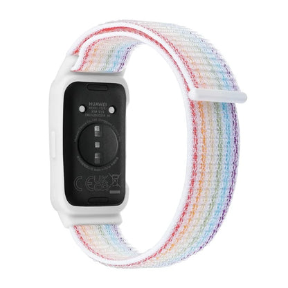 For Huawei Band 8 / 9 Nylon Loop Watch Strap with Integrated TPU Protective Case