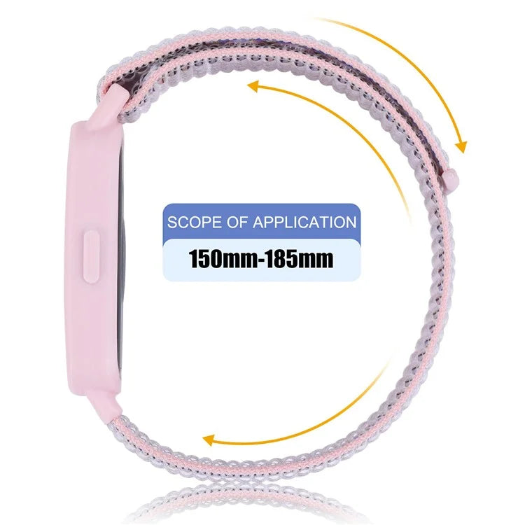 For Huawei Band 8 / 9 Nylon Loop Watch Strap with Integrated TPU Protective Case