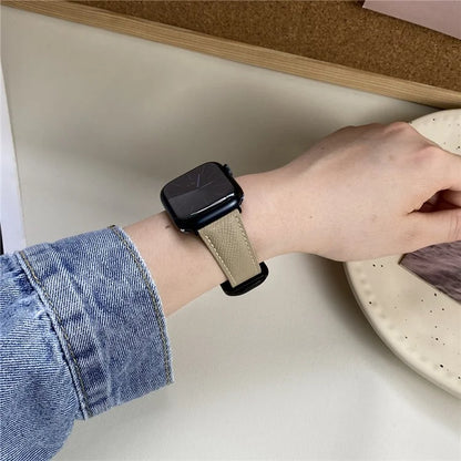 For Apple Watch Ultra 2 Ultra 49mm / Series 9 8 7 45mm / 6 5 4 SE (2023) SE (2022) SE 44mm / 3 2 1 42mm Genuine Cow Leather Wrist Band