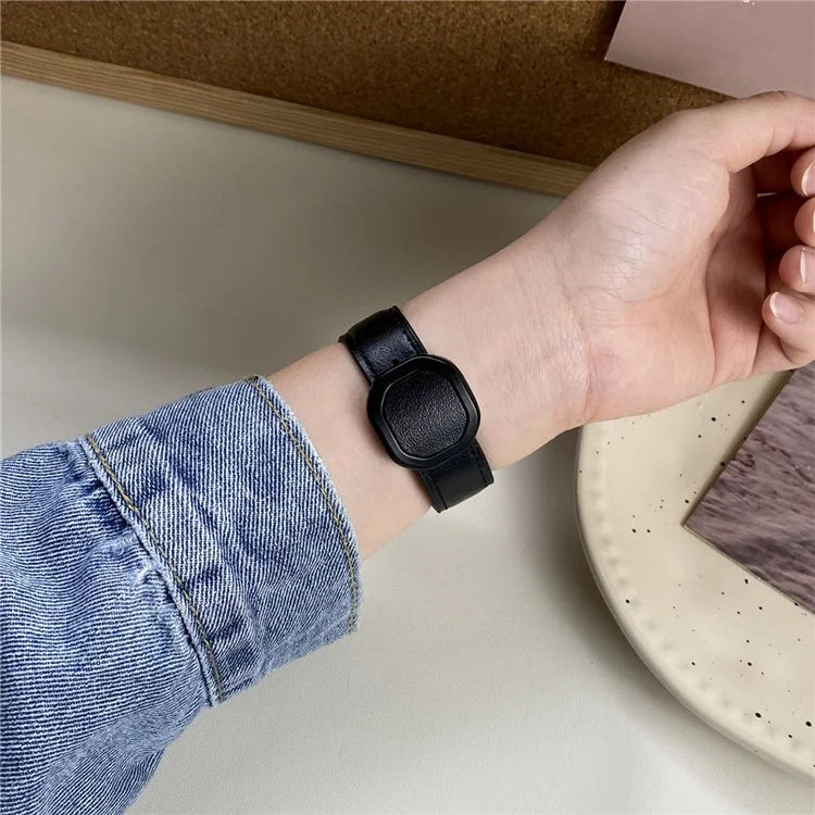 For Apple Watch Ultra 2 Ultra 49mm / Series 9 8 7 45mm / 6 5 4 SE (2023) SE (2022) SE 44mm / 3 2 1 42mm Genuine Cow Leather Wrist Band