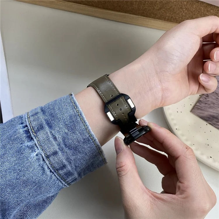 For Apple Watch Ultra 2 Ultra 49mm / Series 9 8 7 45mm / 6 5 4 SE (2023) SE (2022) SE 44mm / 3 2 1 42mm Genuine Cow Leather Wrist Band