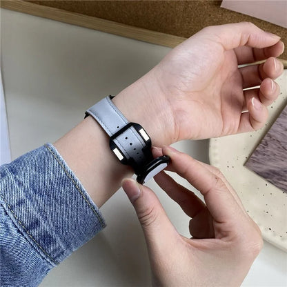 For Apple Watch Ultra 2 Ultra 49mm / Series 9 8 7 45mm / 6 5 4 SE (2023) SE (2022) SE 44mm / 3 2 1 42mm Genuine Cow Leather Wrist Band