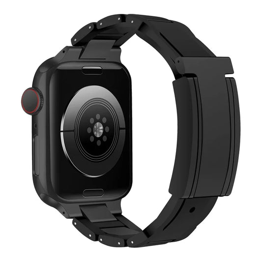 For Apple Watch Series 9 8 7 41mm / 6 5 4 SE (2023) SE (2022) SE 40mm / 3 2 1 38mm Stainless Steel+Rubber Strap